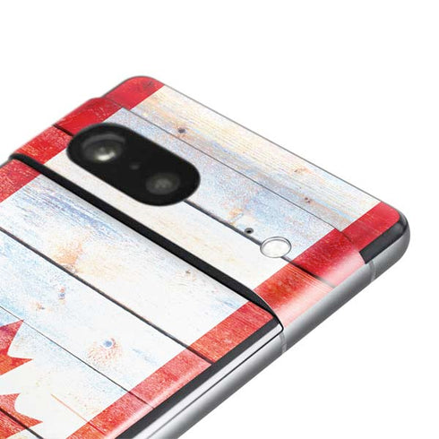 Canada Flag Light Wood Pixel Skins